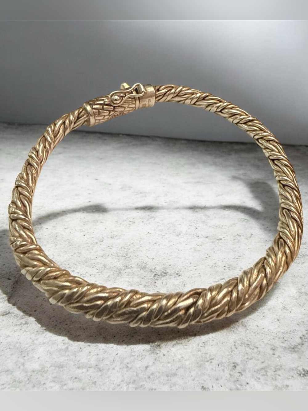 Vintage Indonesian Sterling Silver Sterling Silver Twisted Rope Bracelet Size 9